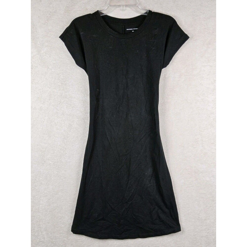 Universal Standard Women's Short Sleeve Knit Tie Back Dress Black Size 3XS (2/4)